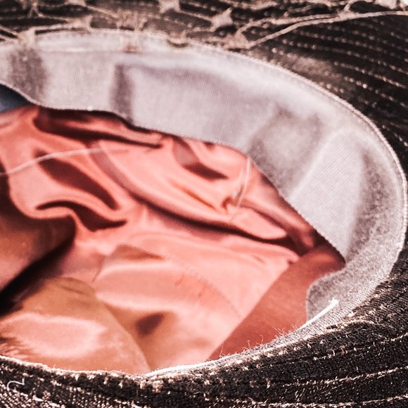 Lord & Taylor Victorian VTG 1940s Steampunk Style Velvet Lace Net Riding Top Hat - Picture 13 of 15